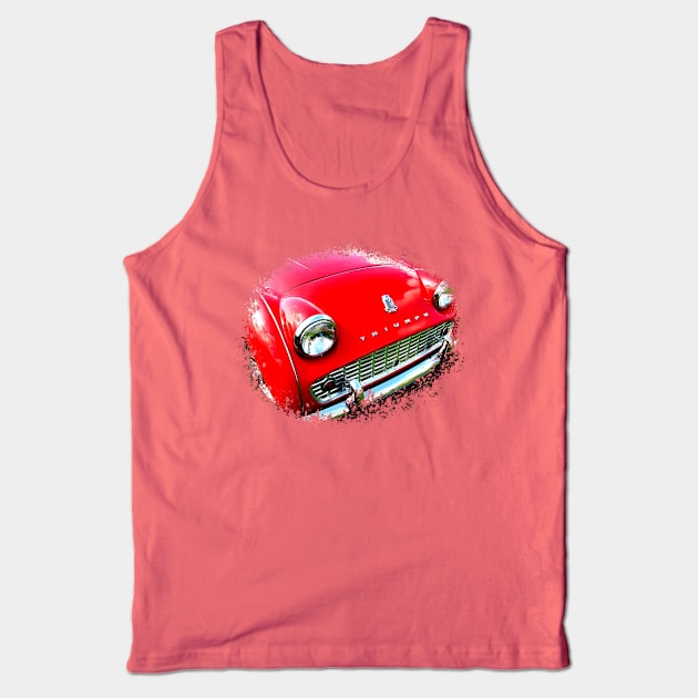 Triumph TR3 British 1950s classic car front quarter red  elements Tank Top by soitwouldseem